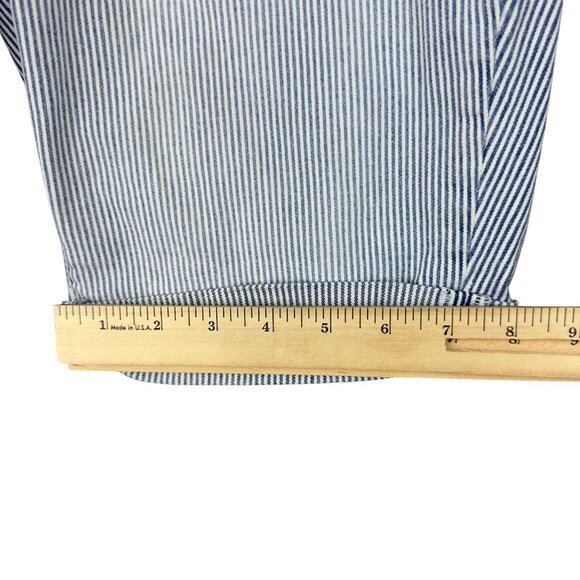 Faded Glory Bermuda Denim Shorts Womens 12 Striped Blue White Cotton Blend - Picture 11 of 12